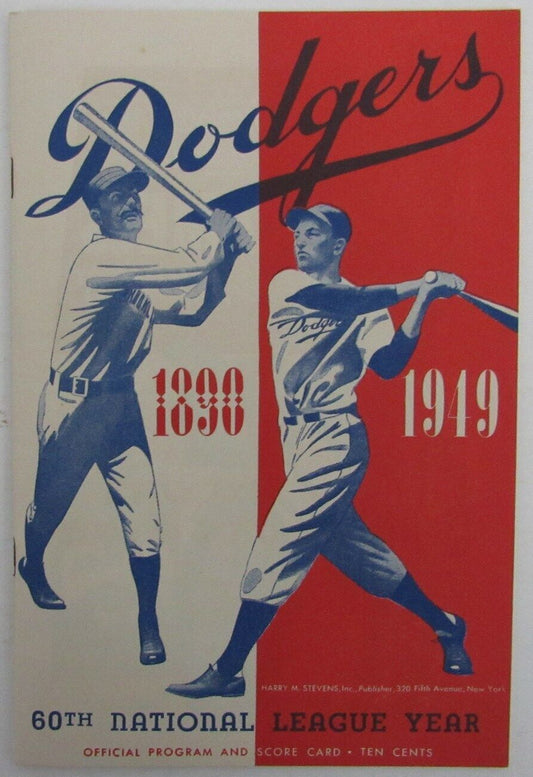 1949 Brooklyn Dodgers vs. NY Giants Baseball Game Program Jackie Robinson 176153