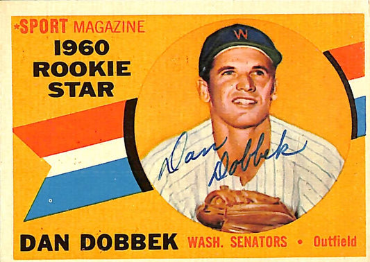 1960 TOPPS #123 Dan Dobbek Washington Senators Signed/Auto Card 190967