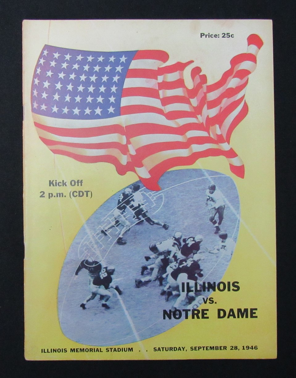 09/28/1946 Illinois vs. Notre Dame College Program 185922