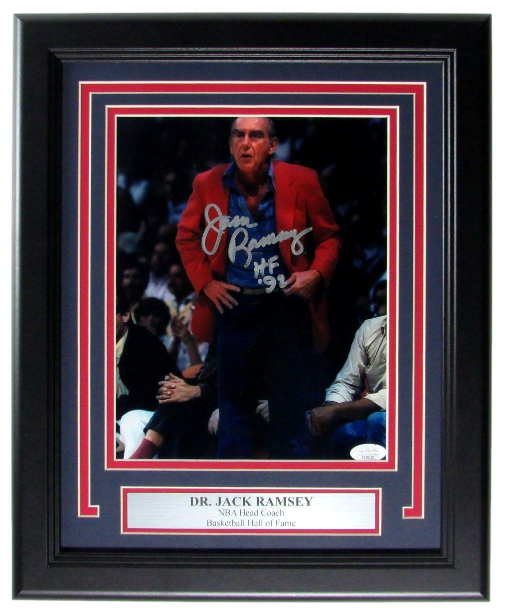 Dr. Jack Ramsey HOF Trail Blazers Signed/Auto 8x10 Photo Framed JSA 163469