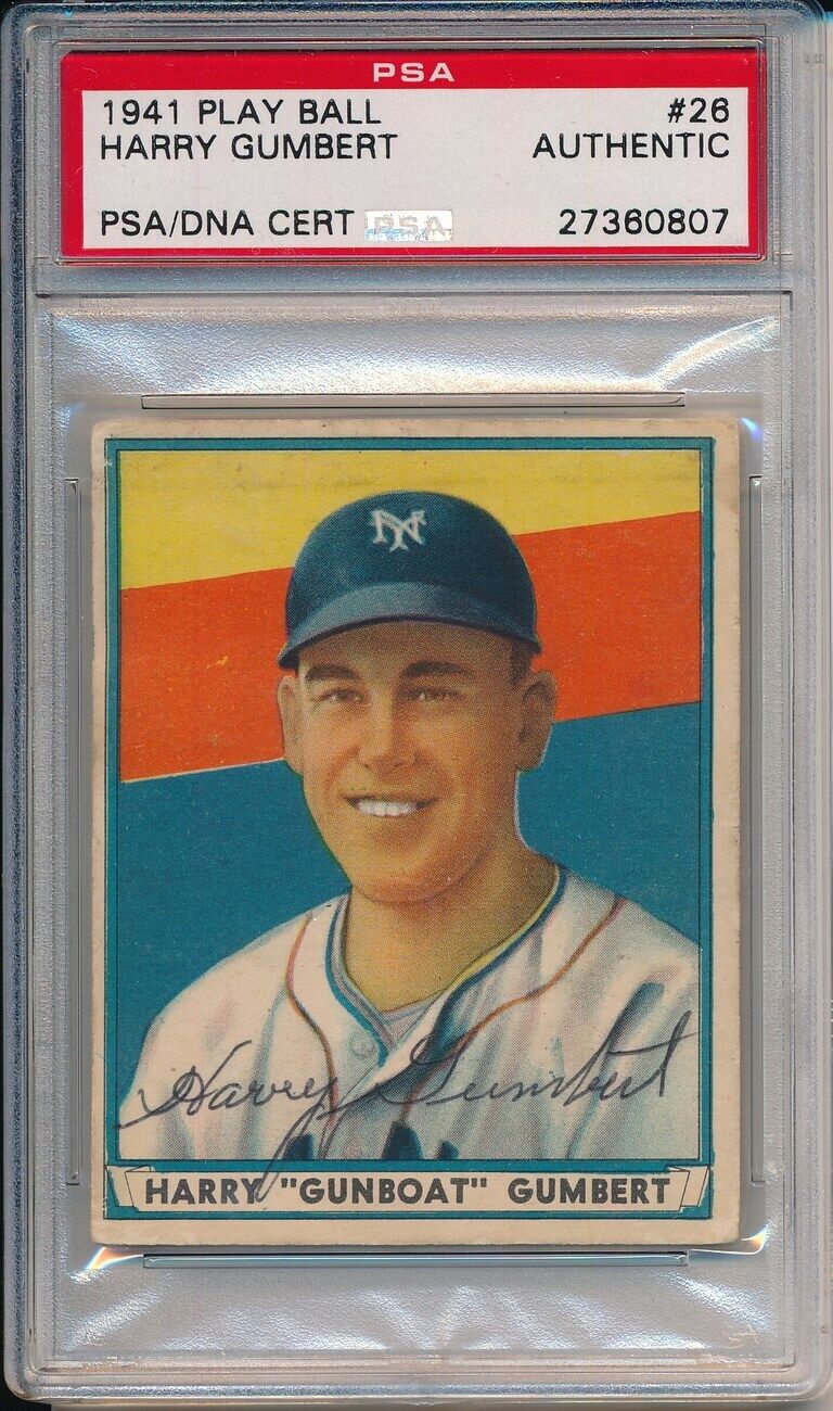 1941 Play Ball #26 Harry Gumbert NY Giants Signed/Autographed PSA/DNA 149587