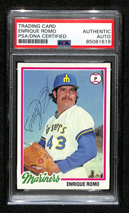 Enrique Romo Signed 1978 Topps Card #278 Seattle Mariners PSA/DNA 184546