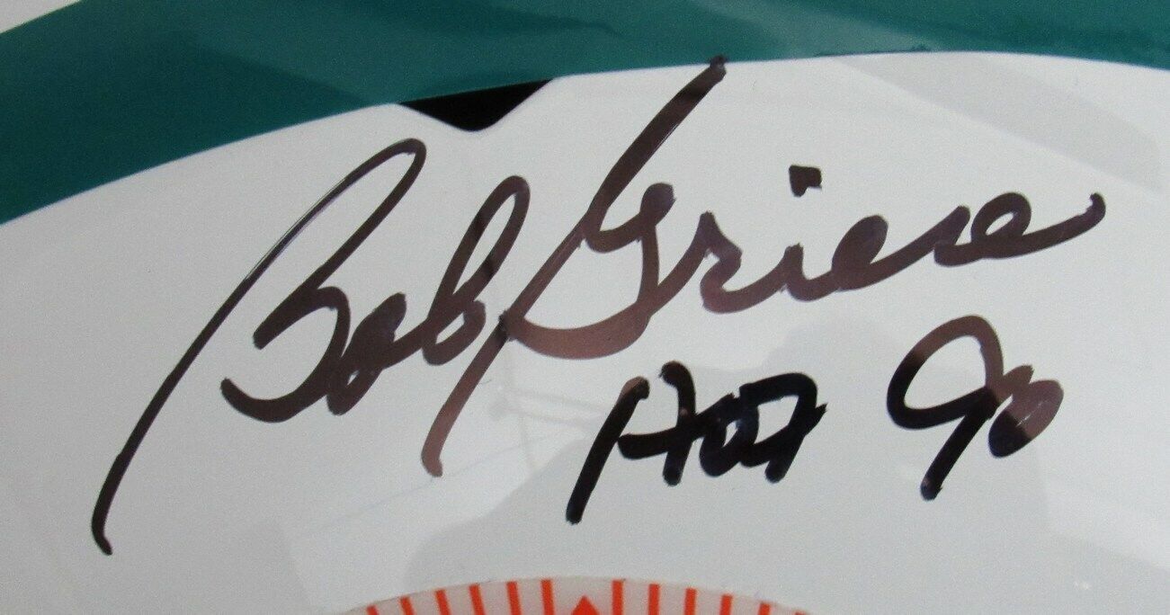 Bob Griese Signed/Inscr Dolphins Speed Full Size Replica Helmet Beckett 159704