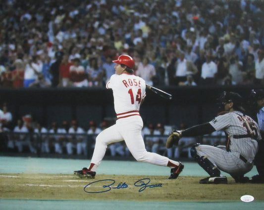Pete Rose Cincinnati Reds Autographed/Signed 16x20 Photo JSA 189706