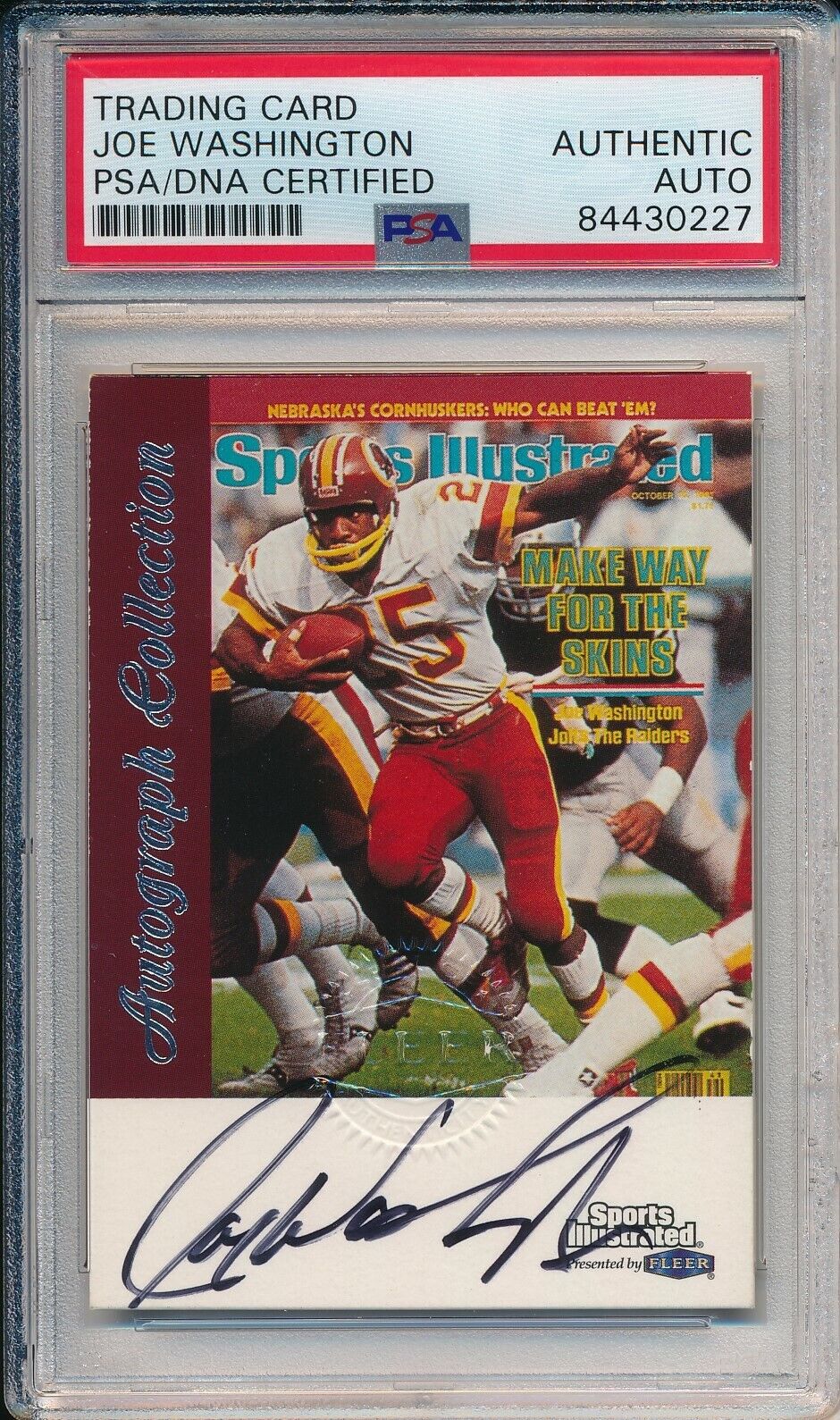 Joe Washington Washington Redskins Signed/Auto 1999 Fleer Card PSA/DNA 164165