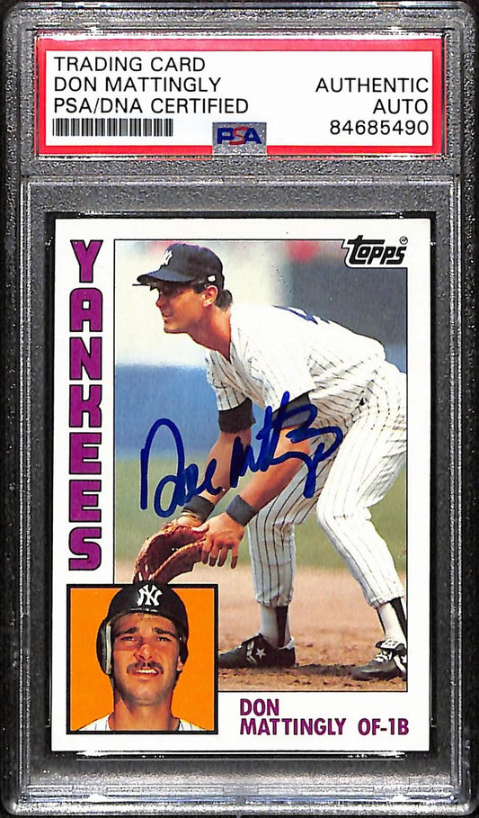 Don Mattingly Signed/Auto 1984 Topps Rookie Card #8 Yankees PSA/DNA 193464