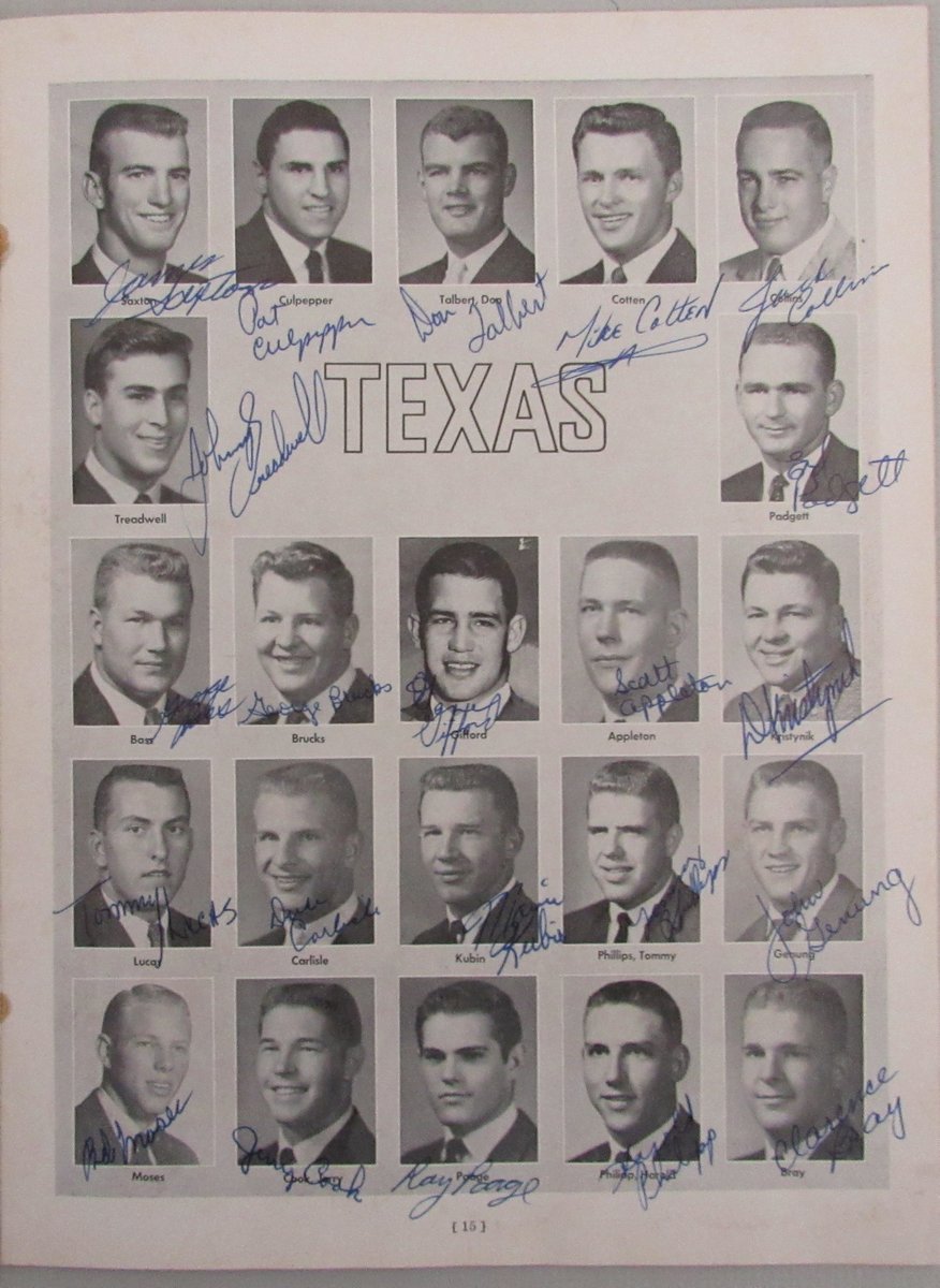 1961 Texas vs Oklahoma Game Program Signed by (50) Longhorns w/ Royal 192967