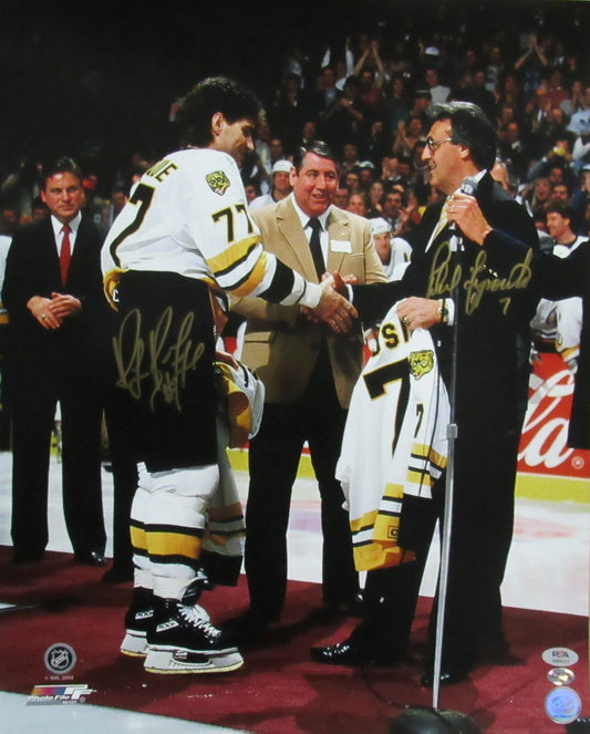 Ray Bourque/Phil Esposito Dual-Signed 16x20 Photo Bruins PSA/DNA 192333