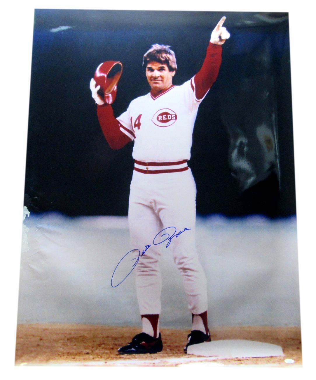 Pete Rose Cincinnati Reds Signed/Autographed 30x40 Photo JSA 164947