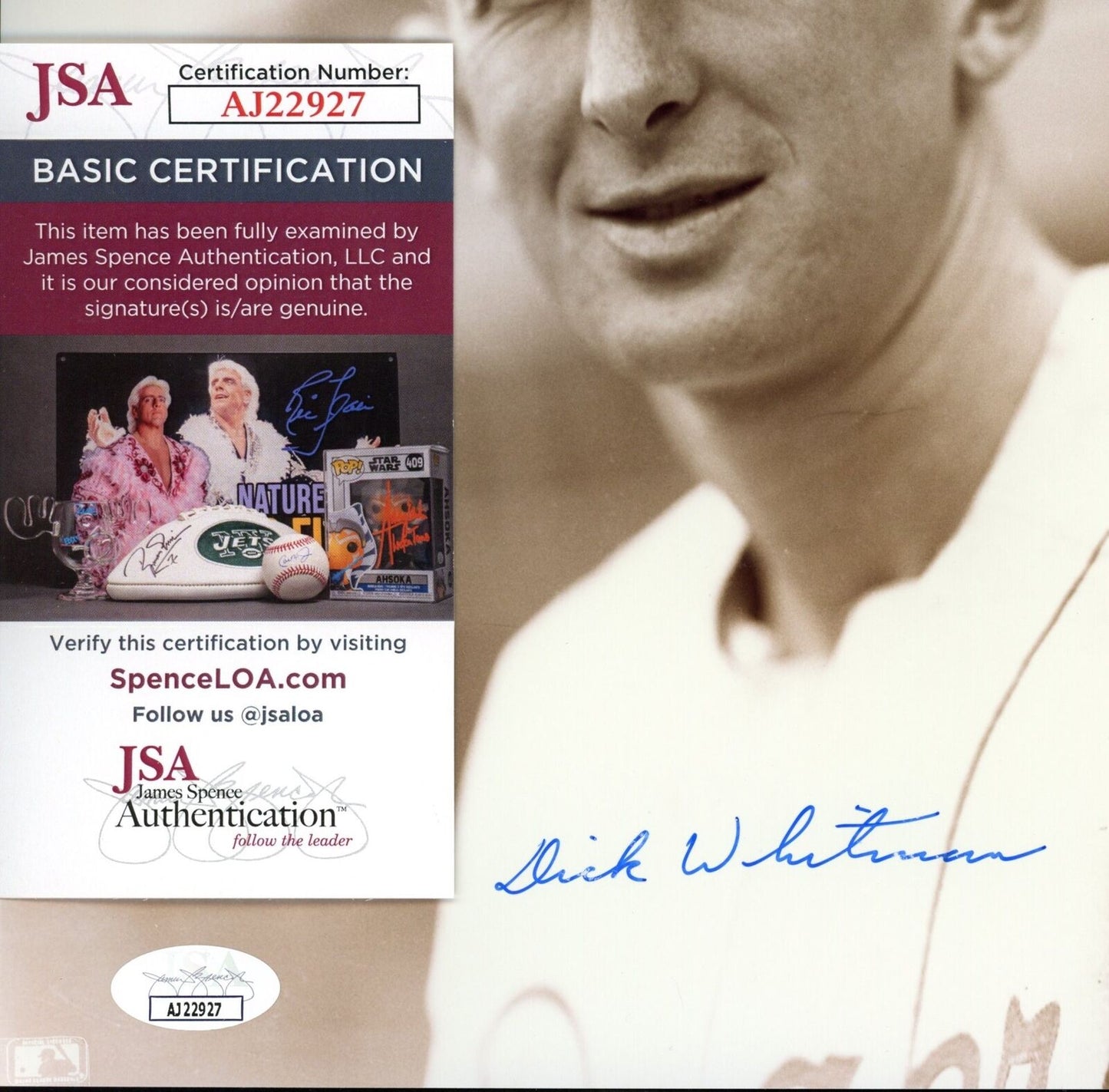 Dick Whitman Autographed 8x10 Photo Brooklyn Dodgers JSA 177825