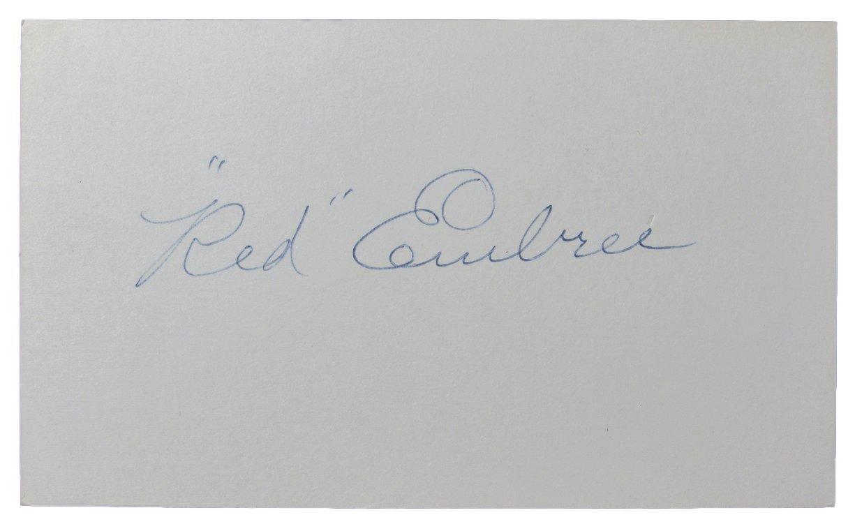 "Red" Embree Cleveland Indians Autographed/Signed  3x5 Index CArd