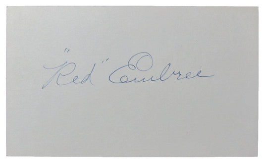 "Red" Embree Cleveland Indians Autographed/Signed  3x5 Index CArd