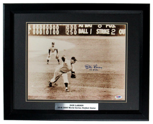 Don Larsen New York Yankees Signed Framed 11x14 Photo PSA/DNA F61665