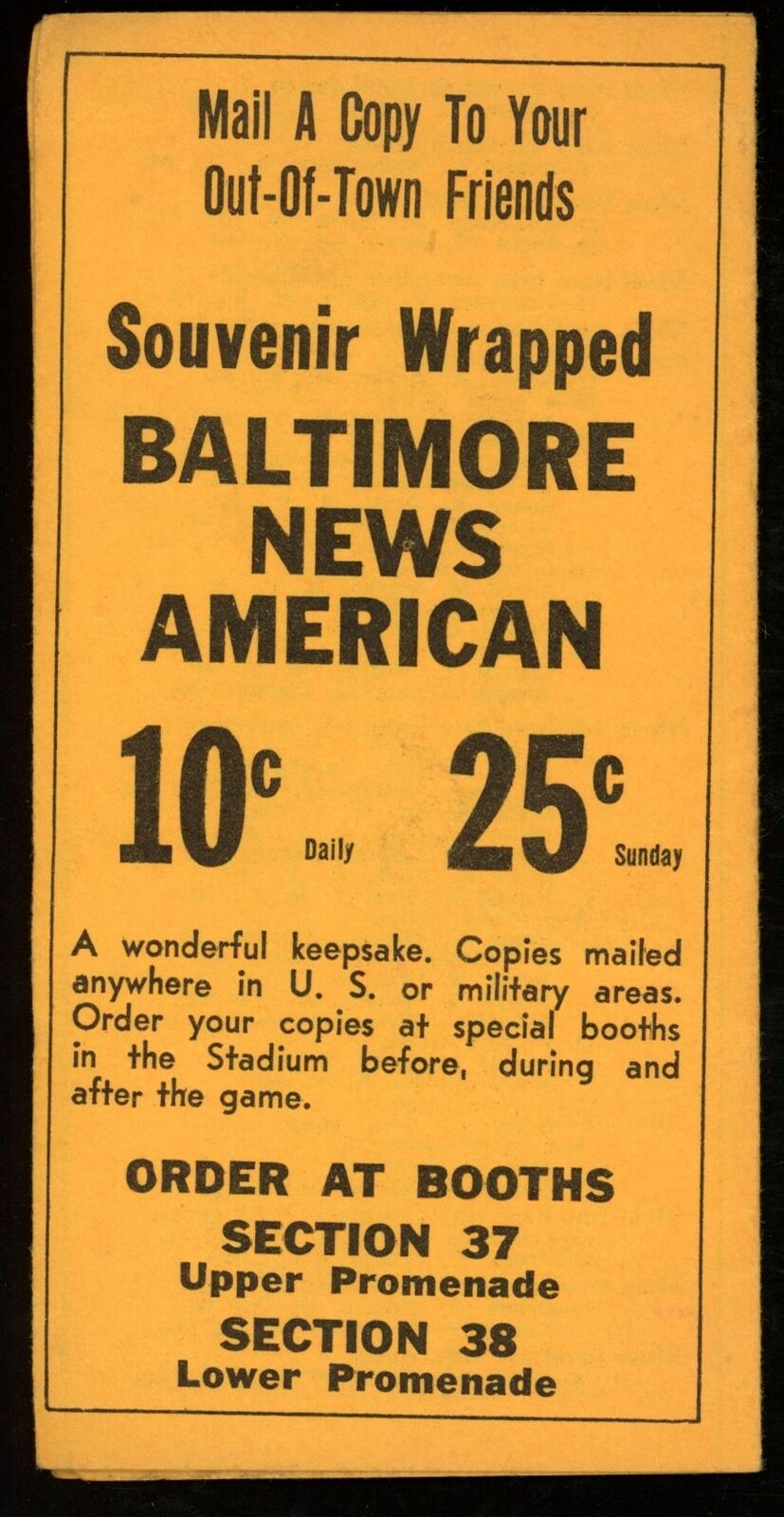 Baltimore News American 1966 World Series 2.75x5.5 Pocket Almanac of Facts