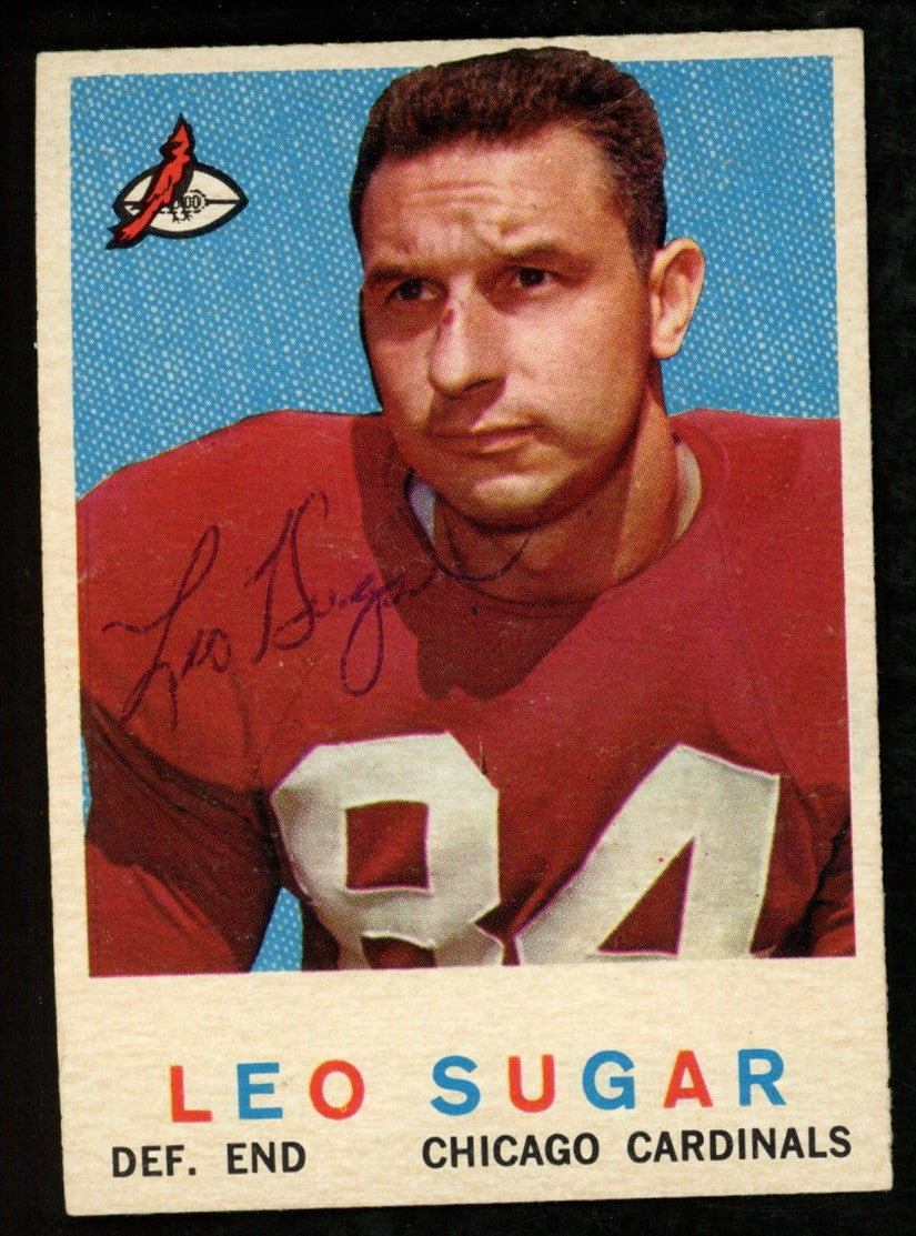 1959 TOPPS Football Card #154 Signed/Auto Leo Sugar Chicago Cardinals