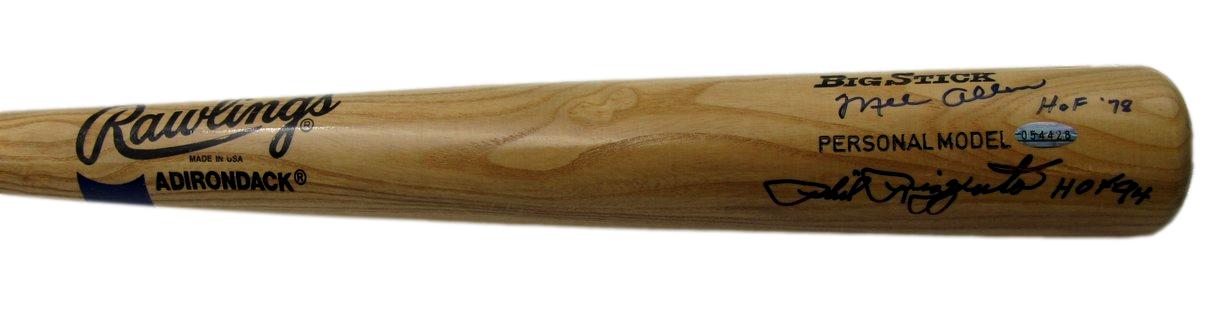 Phil Rizzuto/Mel Allen Dual-Signed/Inscr Adirondack Baseball Bat Steiner 190335