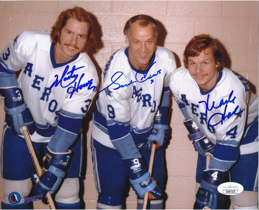 Gordie, Mark, Marty Howe Aeros Multi-Signed/Autographed 8x10 Photo JSA 149843