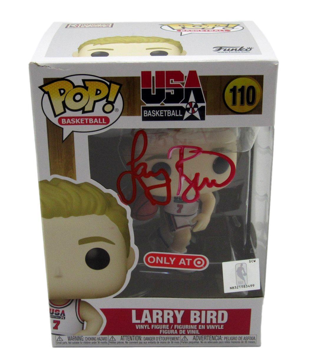 Larry Bird HOF Autographed Funko Pop! Figurine #110 Celtics PSA/DNA 179138