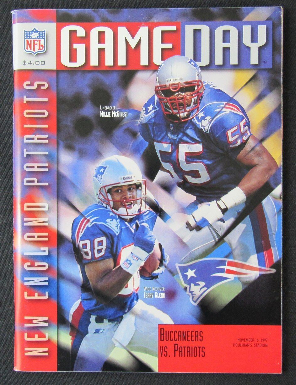 1997 Tampa Bay Buccaneers vs. New England Patriots Program 11/16 Willie McGinest