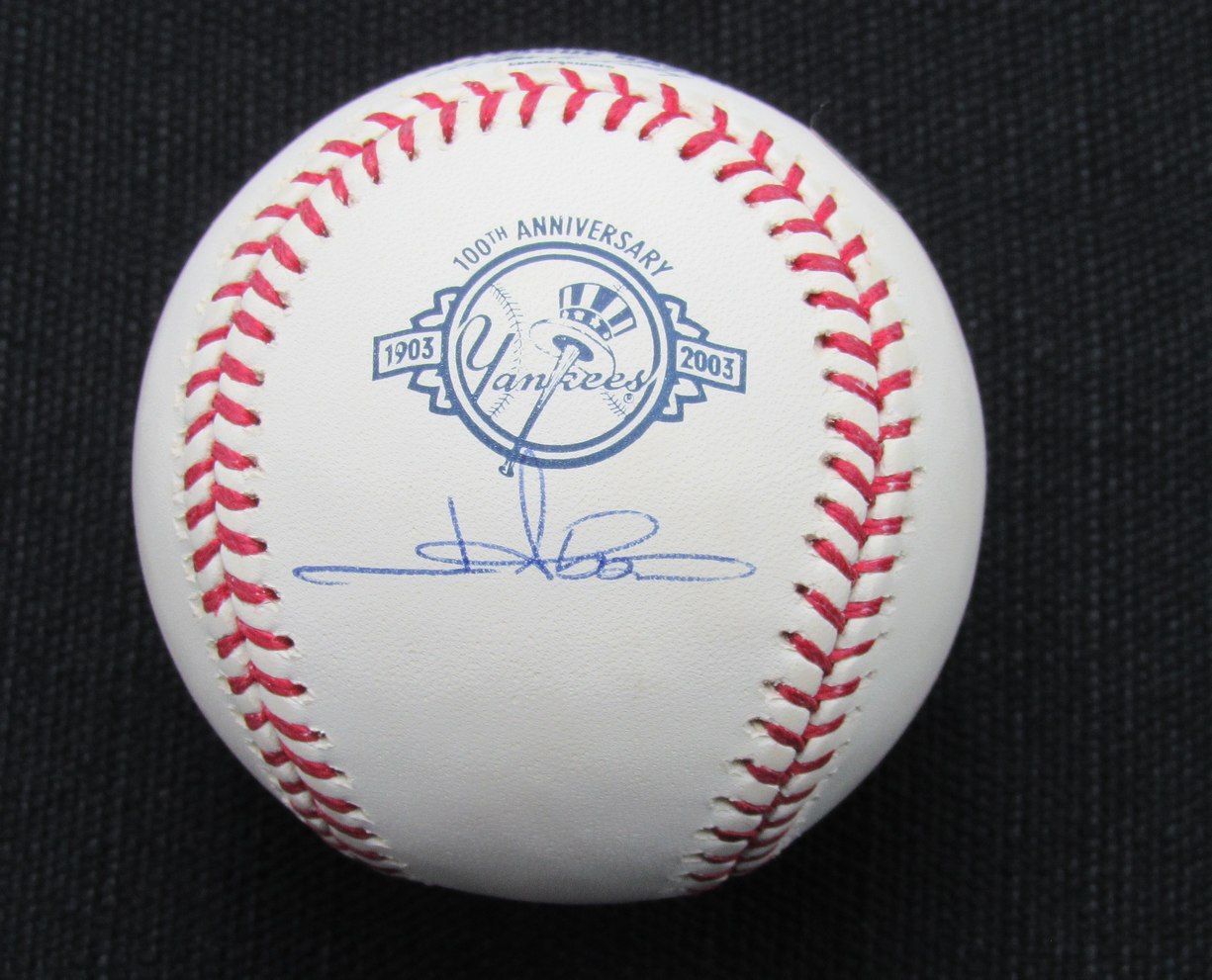 Jim Abbott Signed/Auto Yankees 100th OML Baseball STEINER 187121
