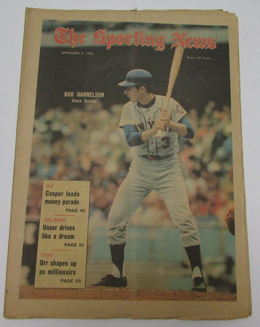 Bud Harrelson, NY Mets September 5, 1970 Sporting News Cover 144658