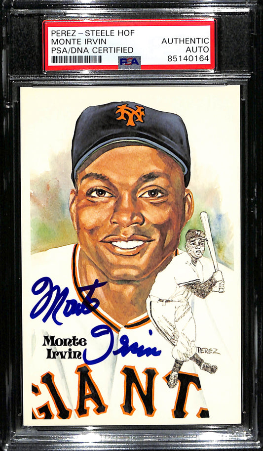 Monte Irvin HOF Signed/Auto 1981 Perez-Steele Postcard NY Giants PSA/DNA 185047