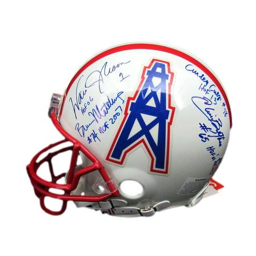 Houston Oilers Signed by 8 HOFers Full Size Pro Line Authentic Helmet JSA 190071