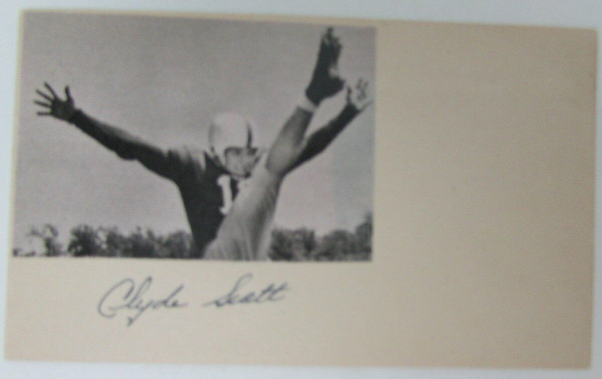 Clyde Scott Arkansas/Eagles/Olympic 1948 Hurdler Signed Index Card d.2018 149441