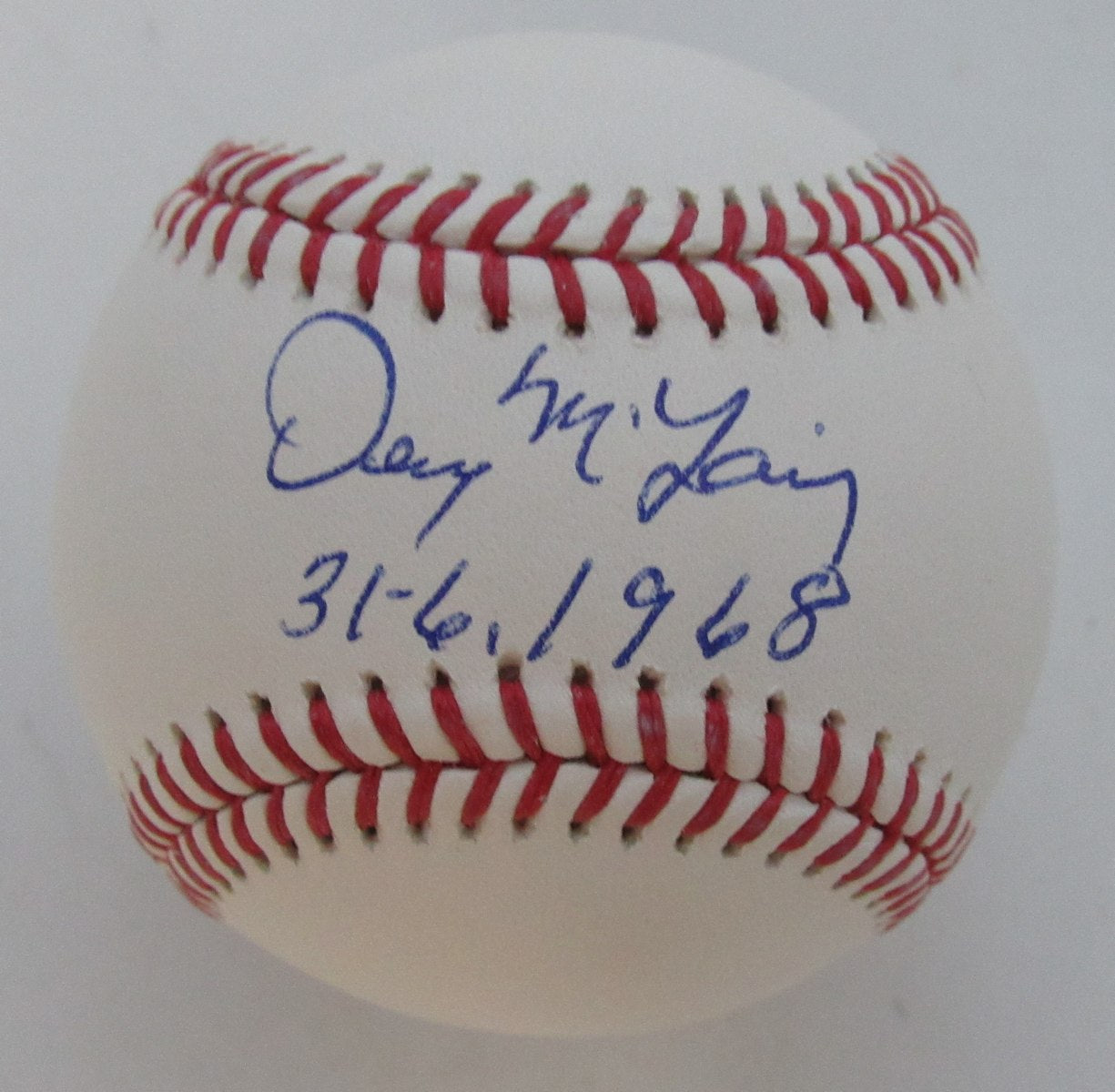 Denny McLain Autographed/Inscribed OML Baseball Tigers JSA 189362