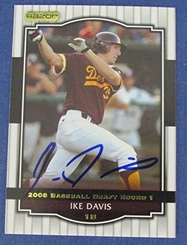 Ike Davis Pirates Mets 2008 Signed Razor Signature Series Baseball Card #18