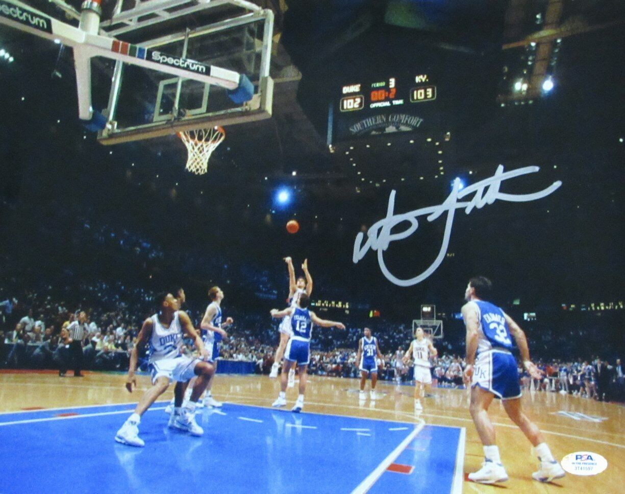 Christian Laettner Duke Signed/Autographed 11x14 Photo PSA/DNA 165224