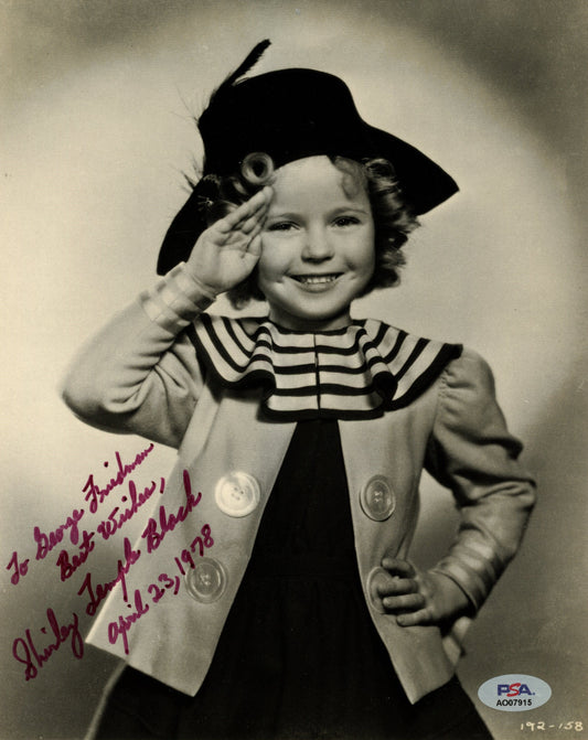 Shirley Temple Signed/Inscr 8x10 B/W Photo "The Little Colonel" PSA/DNA 192060