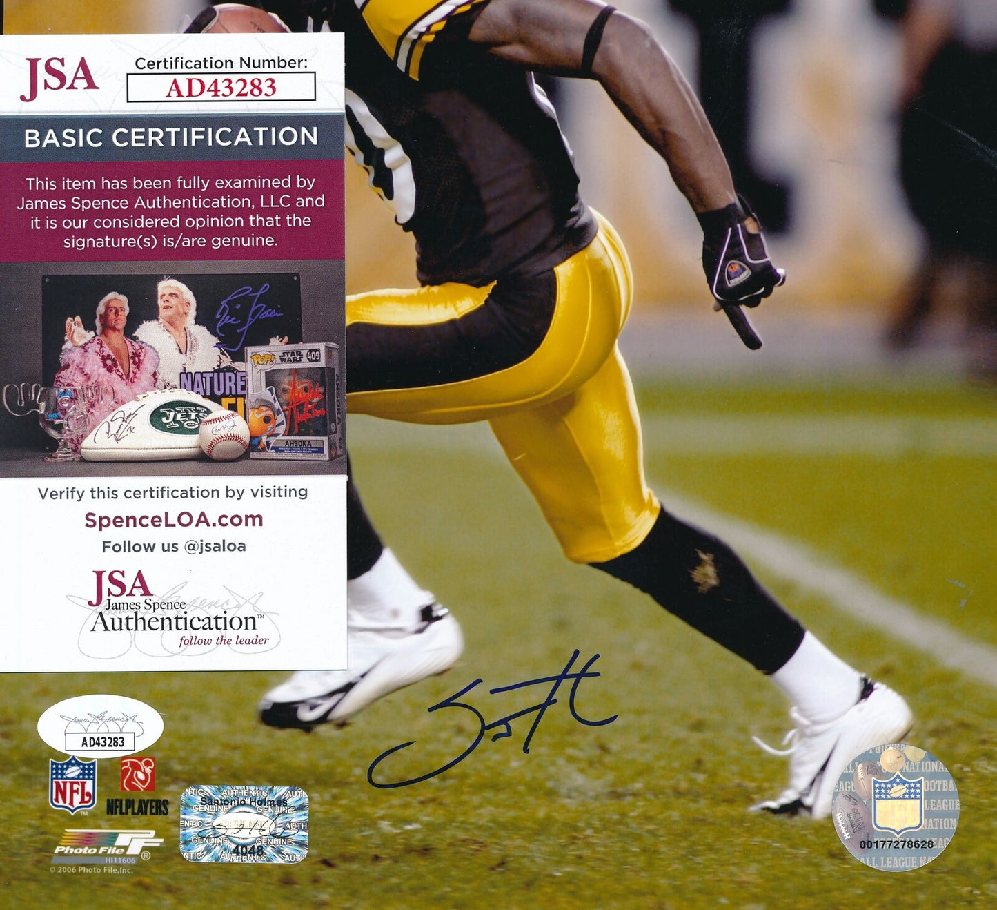 Santonio Holmes Autographed 8x10 Photo Pittsburgh Steelers JSA