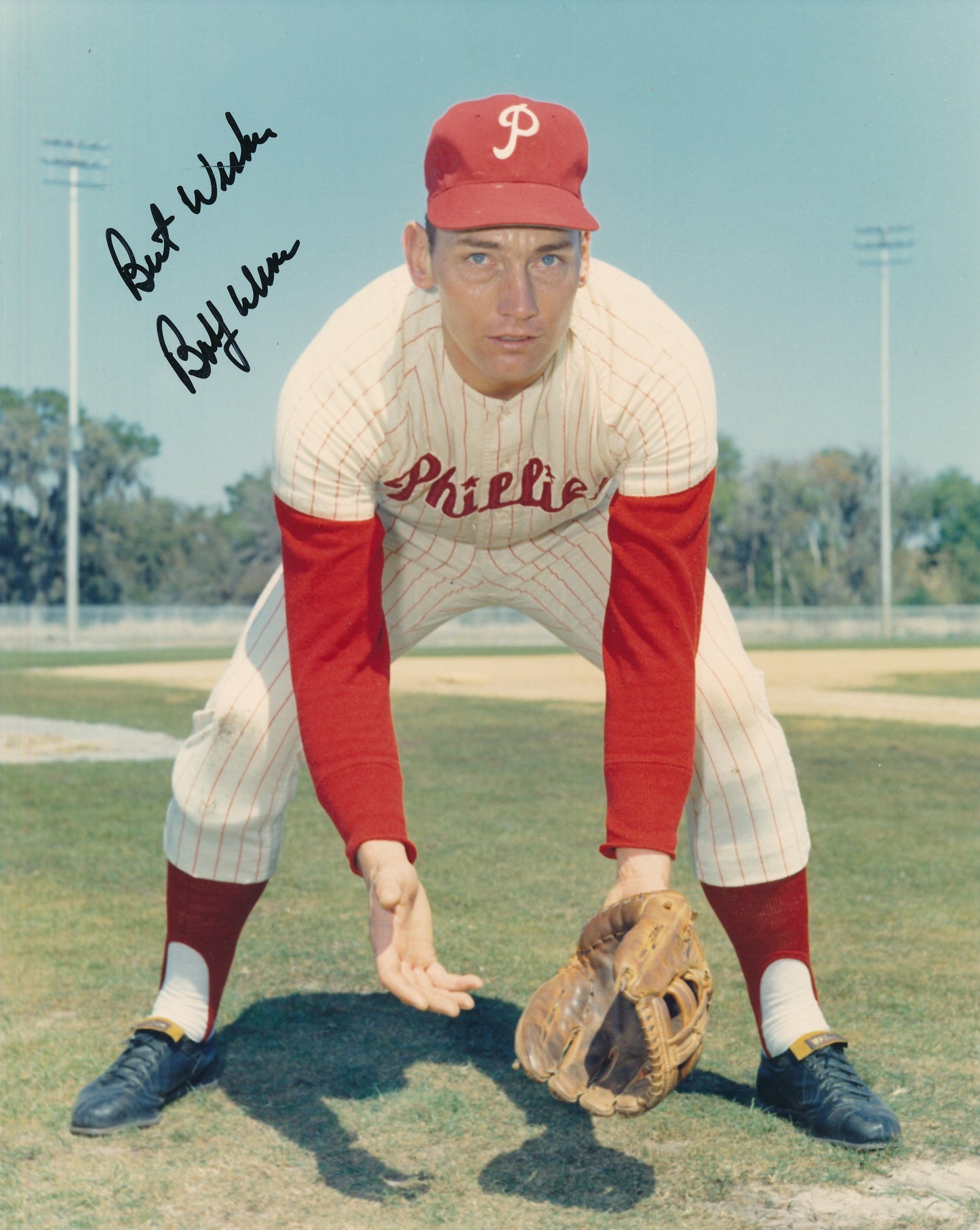 Bobby Wine Signed/Inscribed Vintage 8x10 Photo Philadelphia Phillies 189931