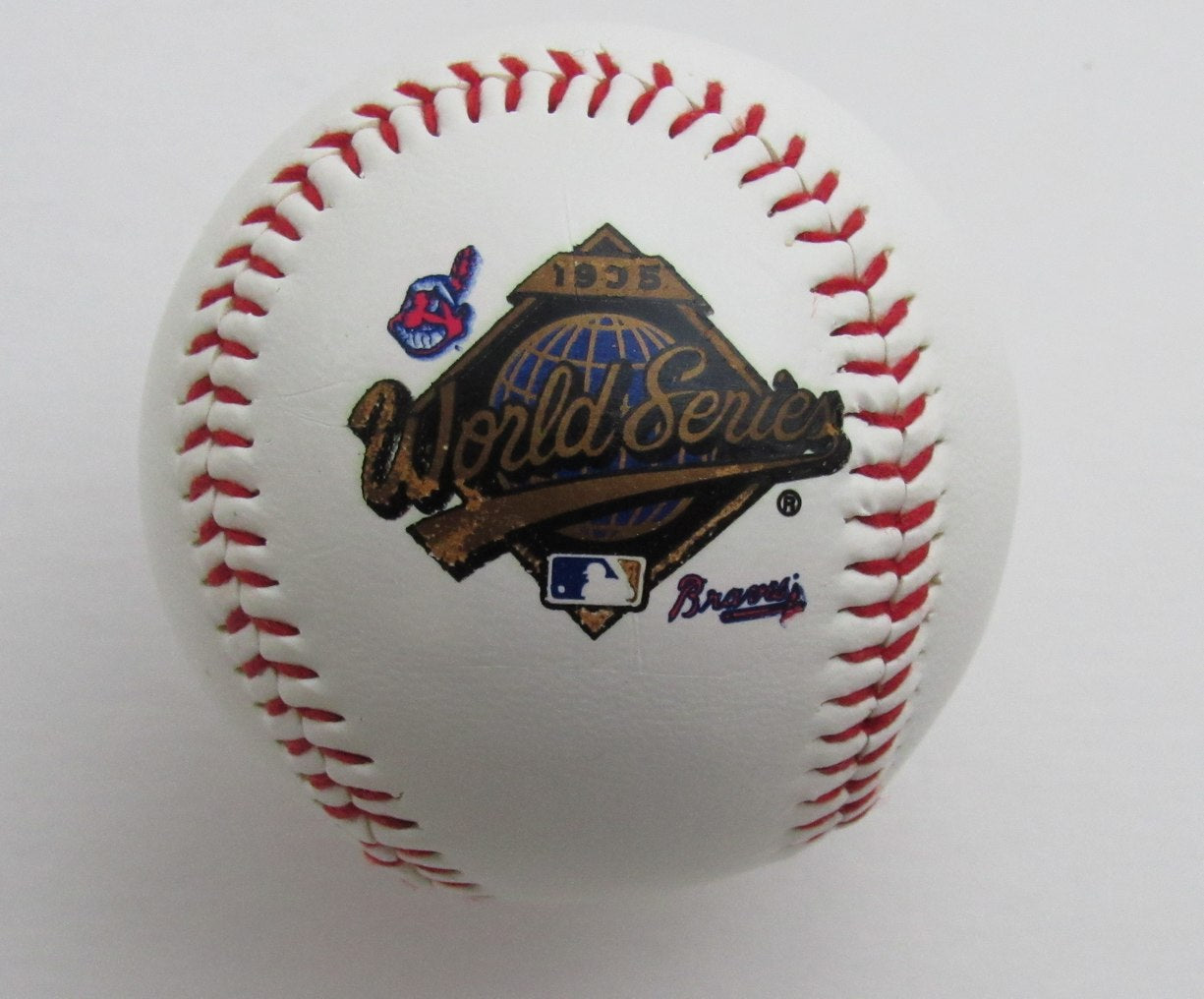 Carlos Baerga Signed 1995 World Series Logo Baseball Cleveland Indians 180548