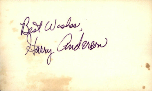 Harry Anderson Philadelphia Phillies d.1998 Signed/Auto 3x5 Index Card 162625