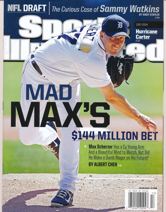 April 28, 2014 Max Scherzer Tigers Sports Illustrated Magazine NO LABEL 182334