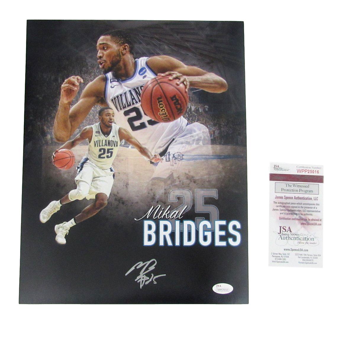 Mikal Bridges Villanova Wildcats Autographed/Signed 11x14 Photo JSA 135969