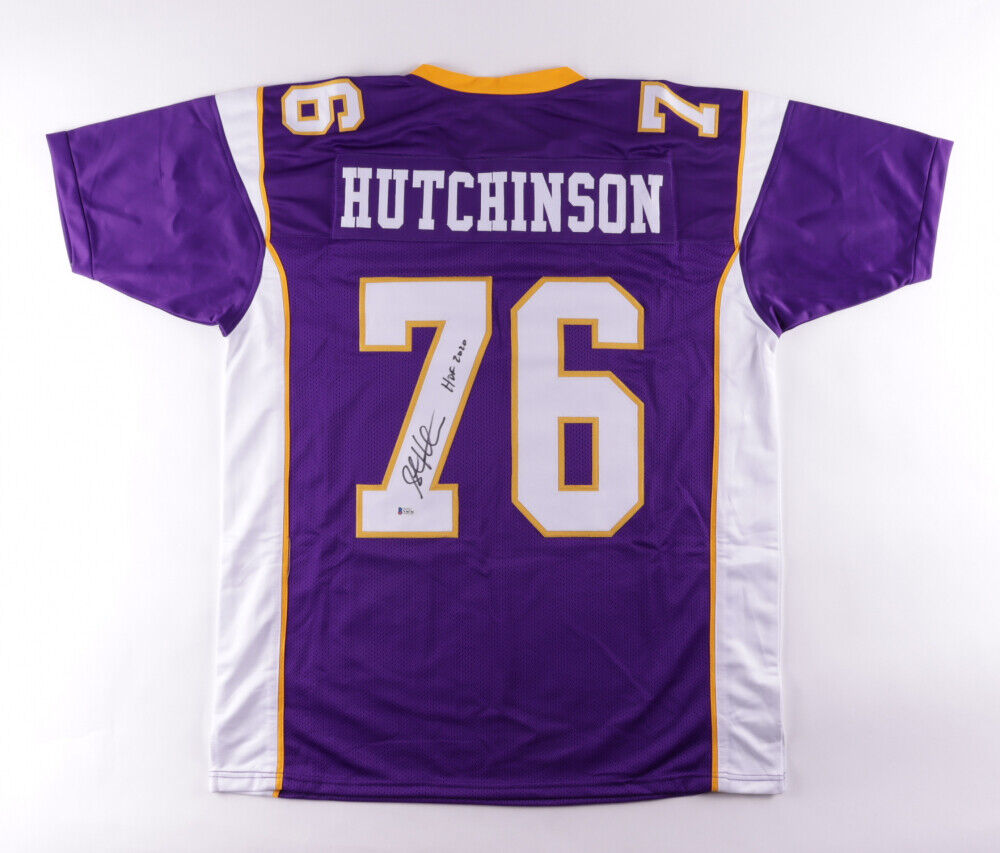 Steve Hitchinson HOF Signed/Inscribed Vikings Custom Football Jersey JSA 161623