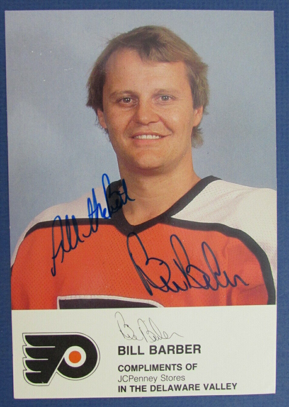 Bill Barber Flyers Autographed/Signed 4x6 Team Postcard 125352