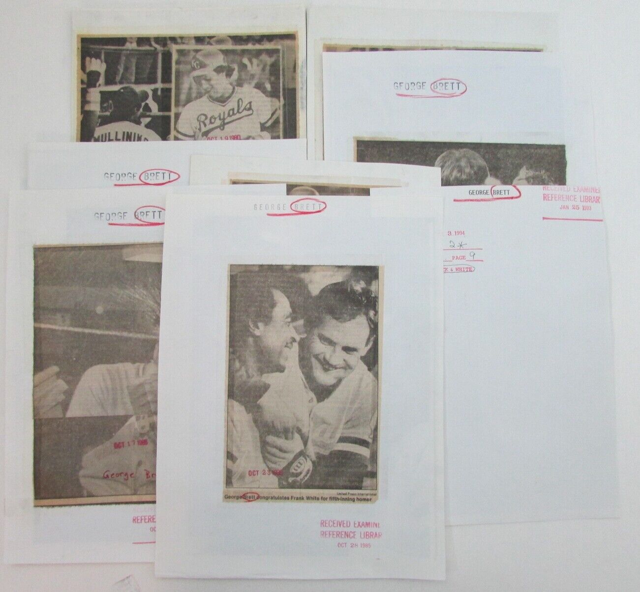 Lot of 10 George Brett Kansas City Royals 1980's-90's News Wire Photos 157374