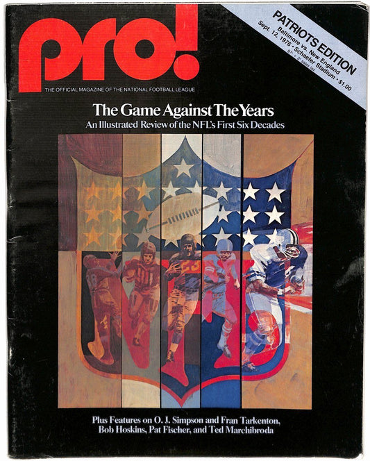 Baltimore Colts vs. New England Patriots 9/12/76 Pro Magazine Program 181704