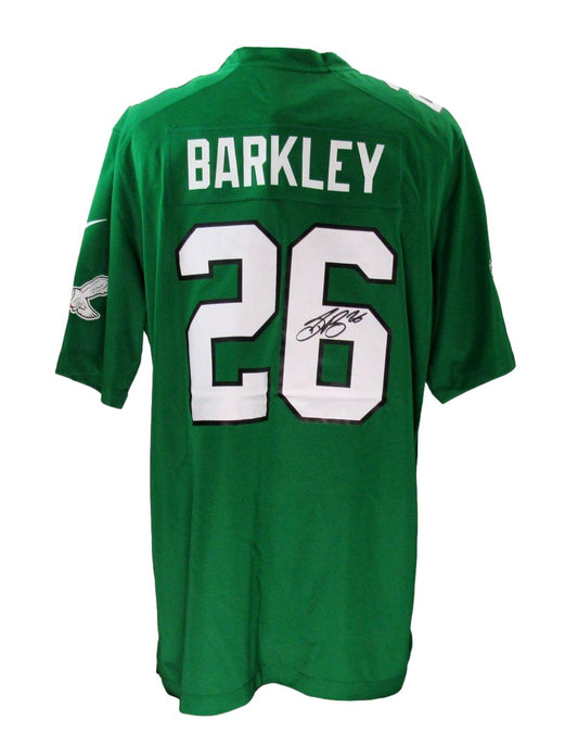 Saquon Barkley Signed  Green Nike Football Jersey Eagles Beckett 190152