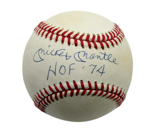 Mickey Mantle HOF Signed/Inscribed OAL Baseball New York Yankees JSA 190543