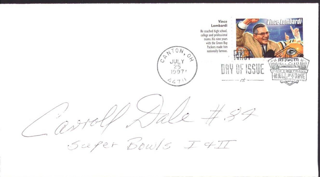 Carroll Dale Signed 1997 FDC First Day Cover Green Bay Packers 151465