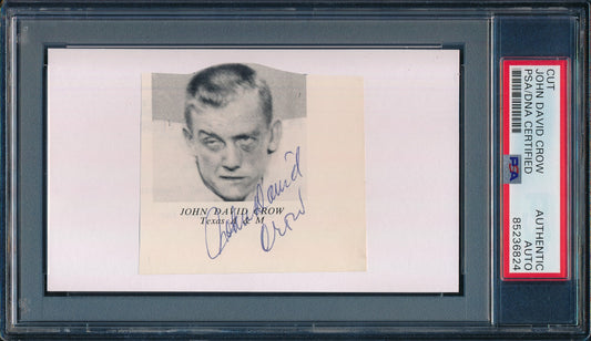 John David Crow Signed Cut on 3x5 Card Texas A&M 1957 Heisman  PSA/DNA 188311