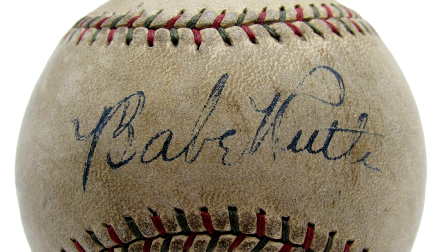 Babe Ruth/Lou Gehrig Dual-Signed/Autographed Baseball Yankees PSA/DNA 201298