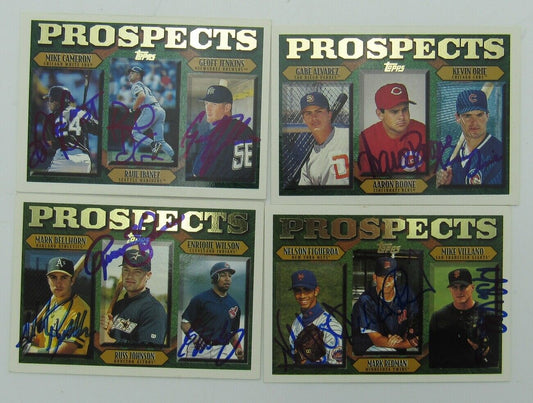 Lot of 4 1996 Topps Prospects Triple Signed Rookie Cards incl.Boone 150126