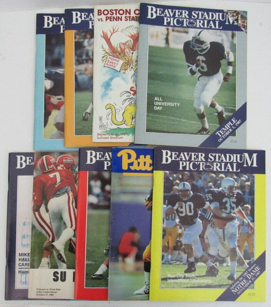 Lot of 9 1987 Penn State Nittany Lions Football Program 138901