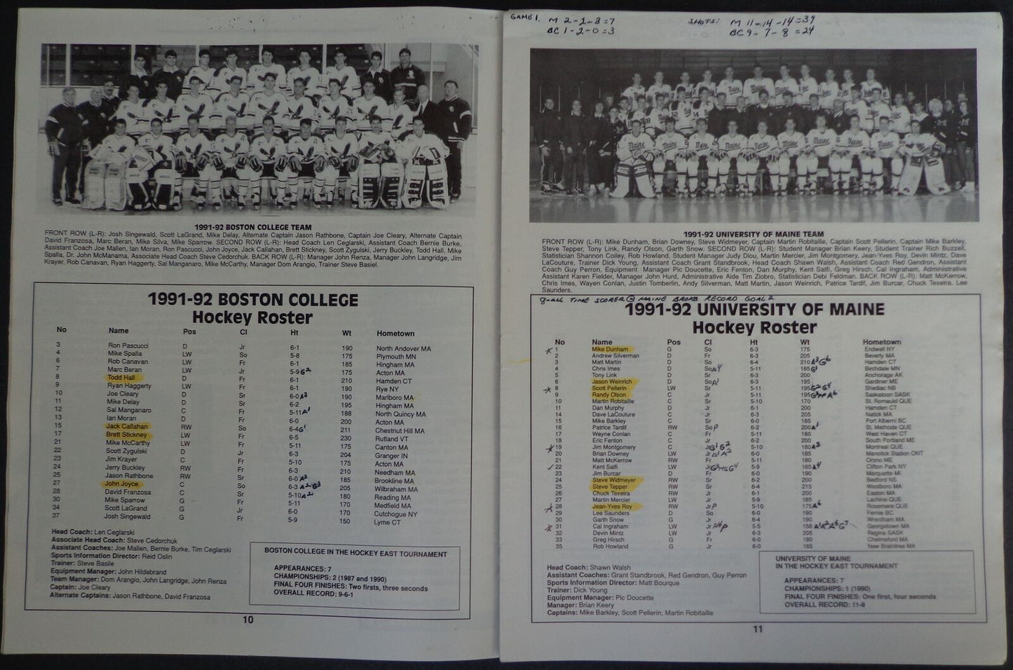 Hockeyfest '92 ECAC Division 1 Tournament College Hockey Games Program 178069